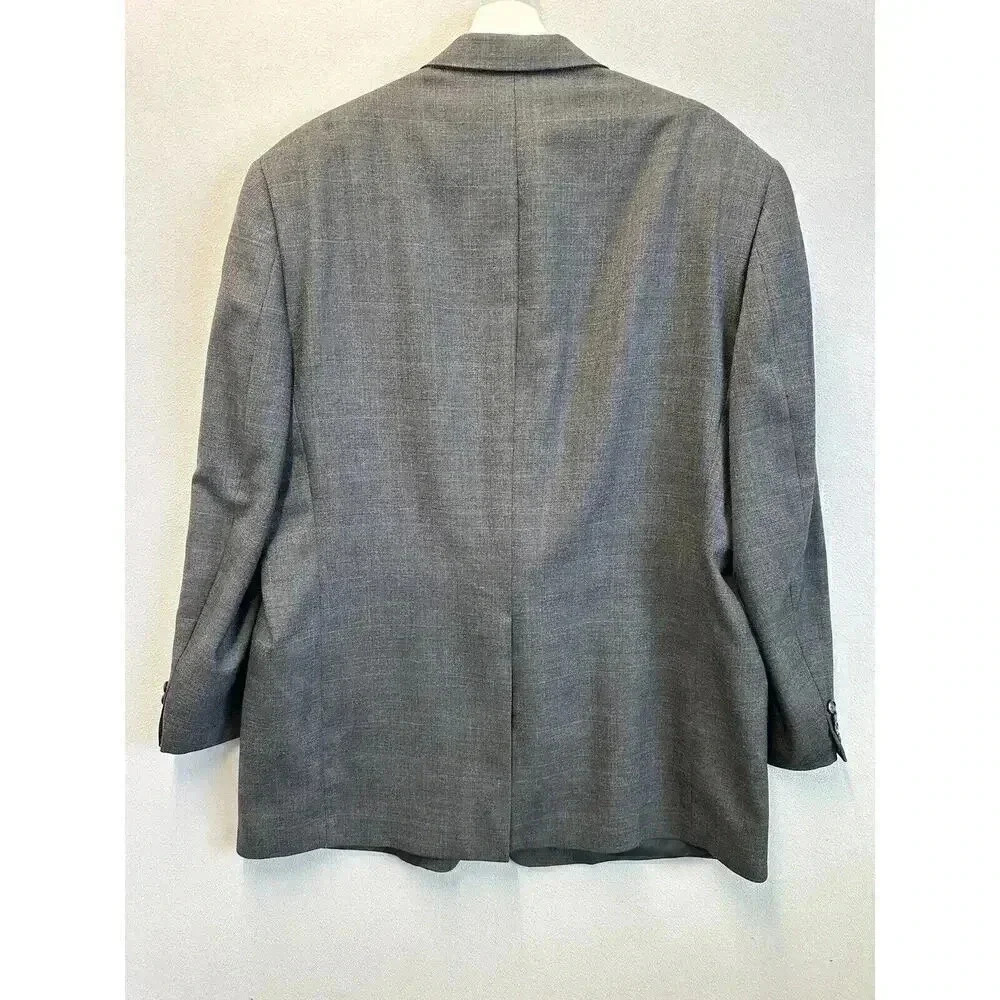 Hart Schaffner Marx Pure New Wool Woolmark Grey Plaid Blazer Jacket 46L - Picture 2 of 6